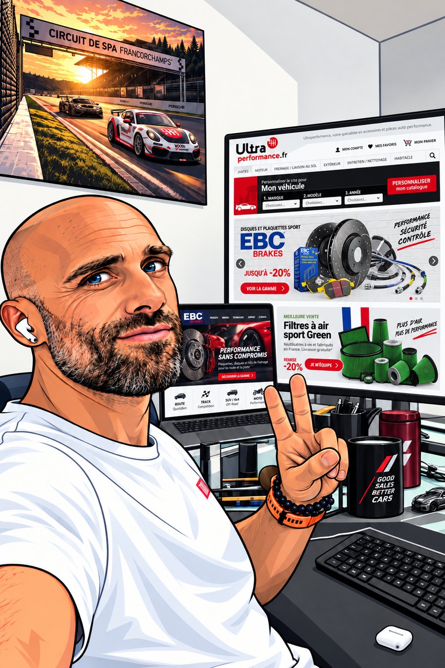 Maxime Castanié à son poste de travail, entre stratégie digitale et passion automobile